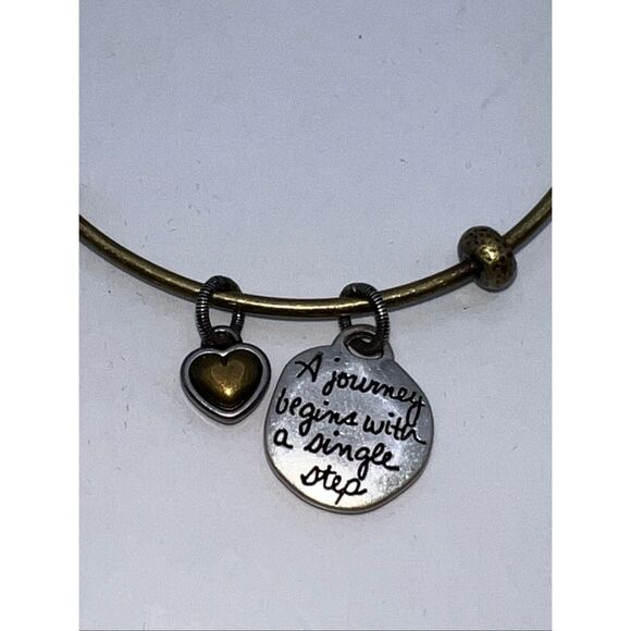 Brighton Art Soul Journey Silver And Gold Tone Crystal Bangle Charms Bracelet - Picture 2 of 6